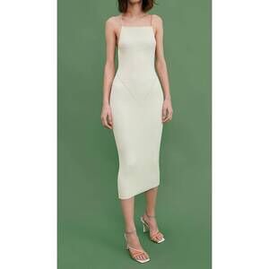NEW ANNA OCTOBER rivoli open back midi dress in white